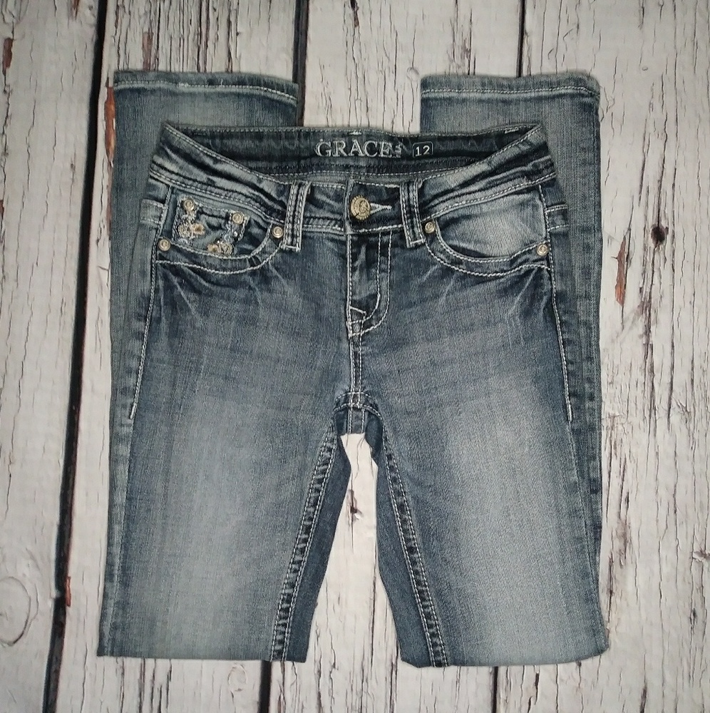 🔥Grace in LA Light Wash Jeans Size 12 Girls🔥 - Picture 2 of 8
